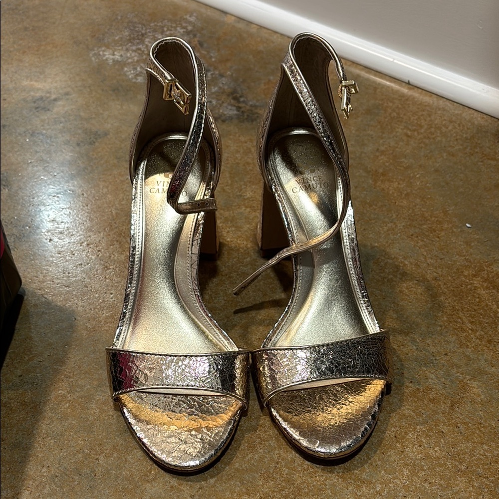 Vince Camuto Gold Strappy Heels
